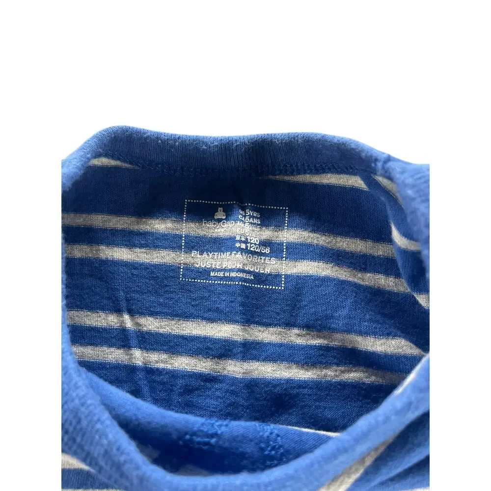 Gap Kids Boys Blue Striped Long Sleeve Top Youth Size 5Y